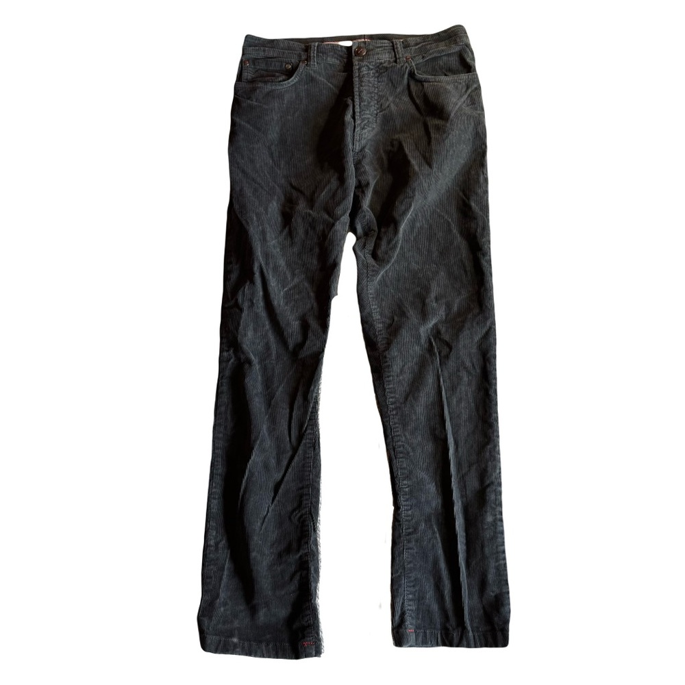 Men's Isaia Napoli Corduroy Pants, Black, Size IT 48‎ US ~31", Washed Black